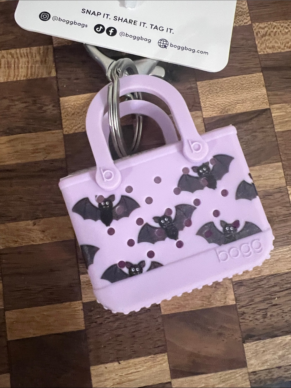 NWT BOGG bag tiny tote mini micro Halloween keychain charm let’s get batty - Picture 3 of 4